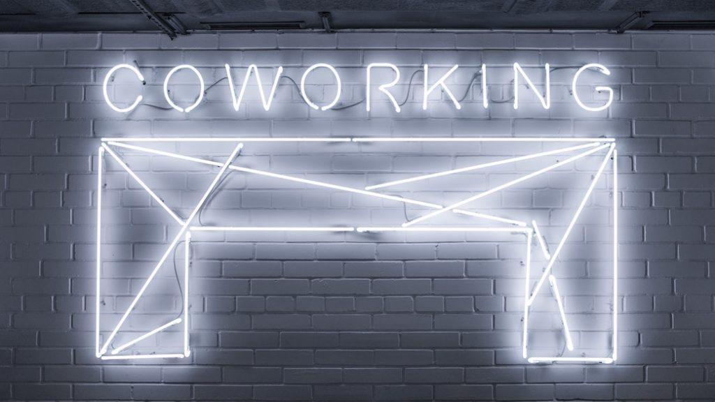 Co working neon sign