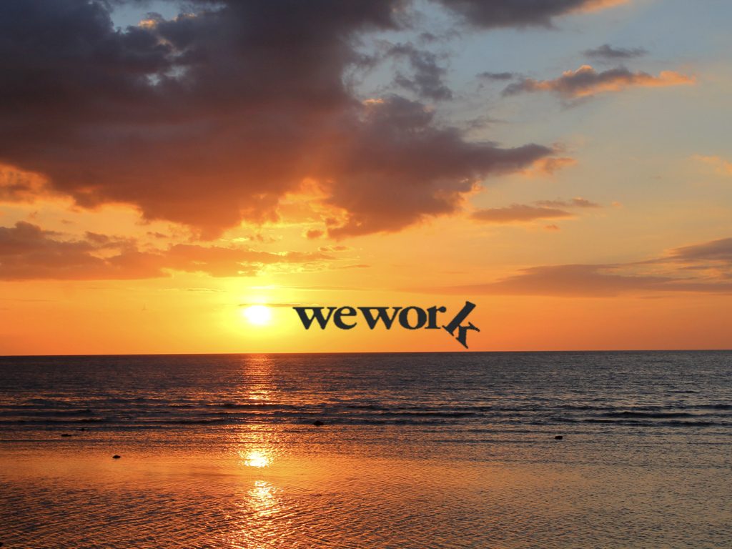 We work logo and sunset